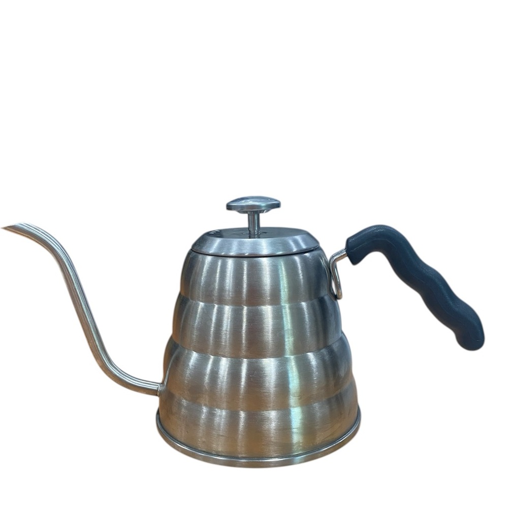 Stainless Steel Gooseneck Kettle with Black Handle  and Built In Thermometer